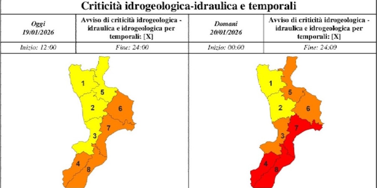 Meteo in peggioramento, allerta rossa per domani nel Reggino e Catanzarese